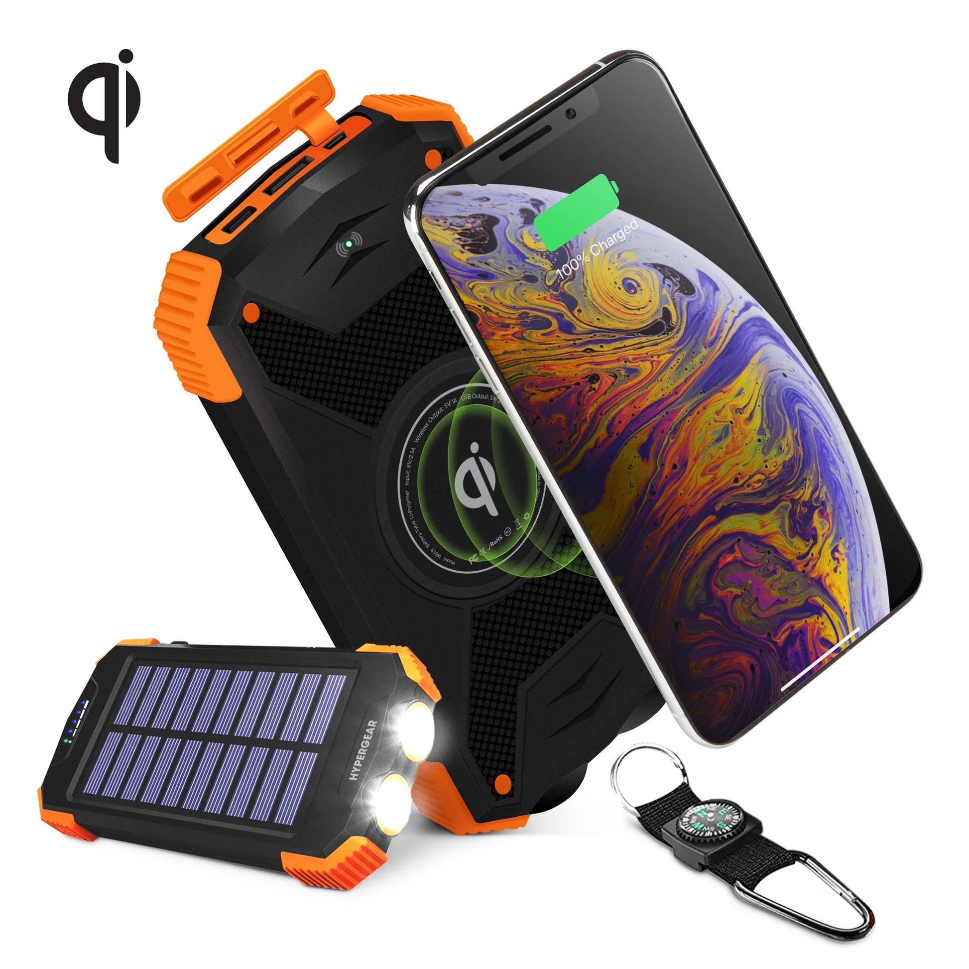 Hypergear 10,000mAh Wireless Solar Power Bank - Black (Model 14659-HYP)