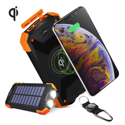 Hypergear 10,000mAh Wireless Solar Power Bank - Black (Model 14659-HYP)