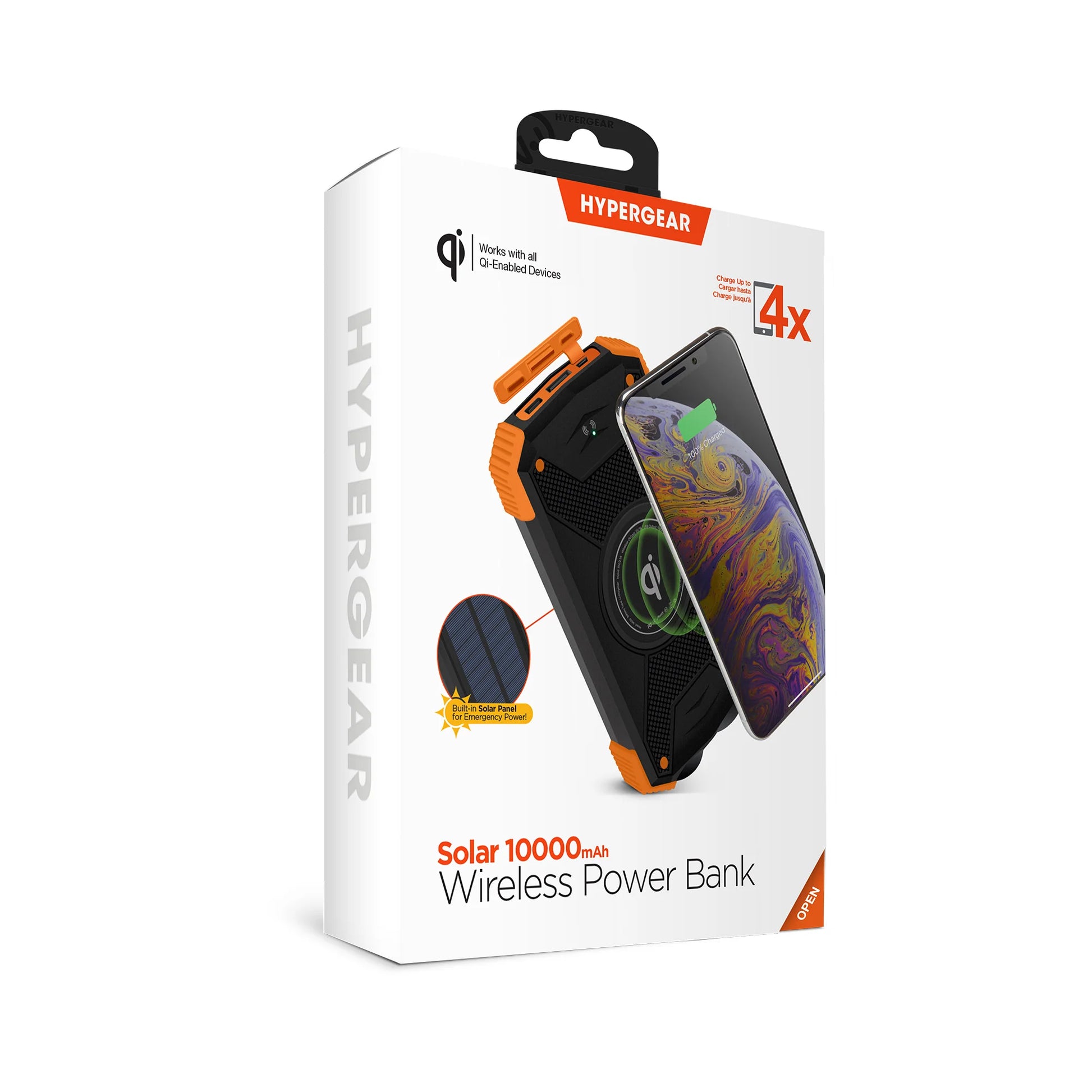 Hypergear 10,000mAh Wireless Solar Power Bank - Black (Model 14659-HYP)