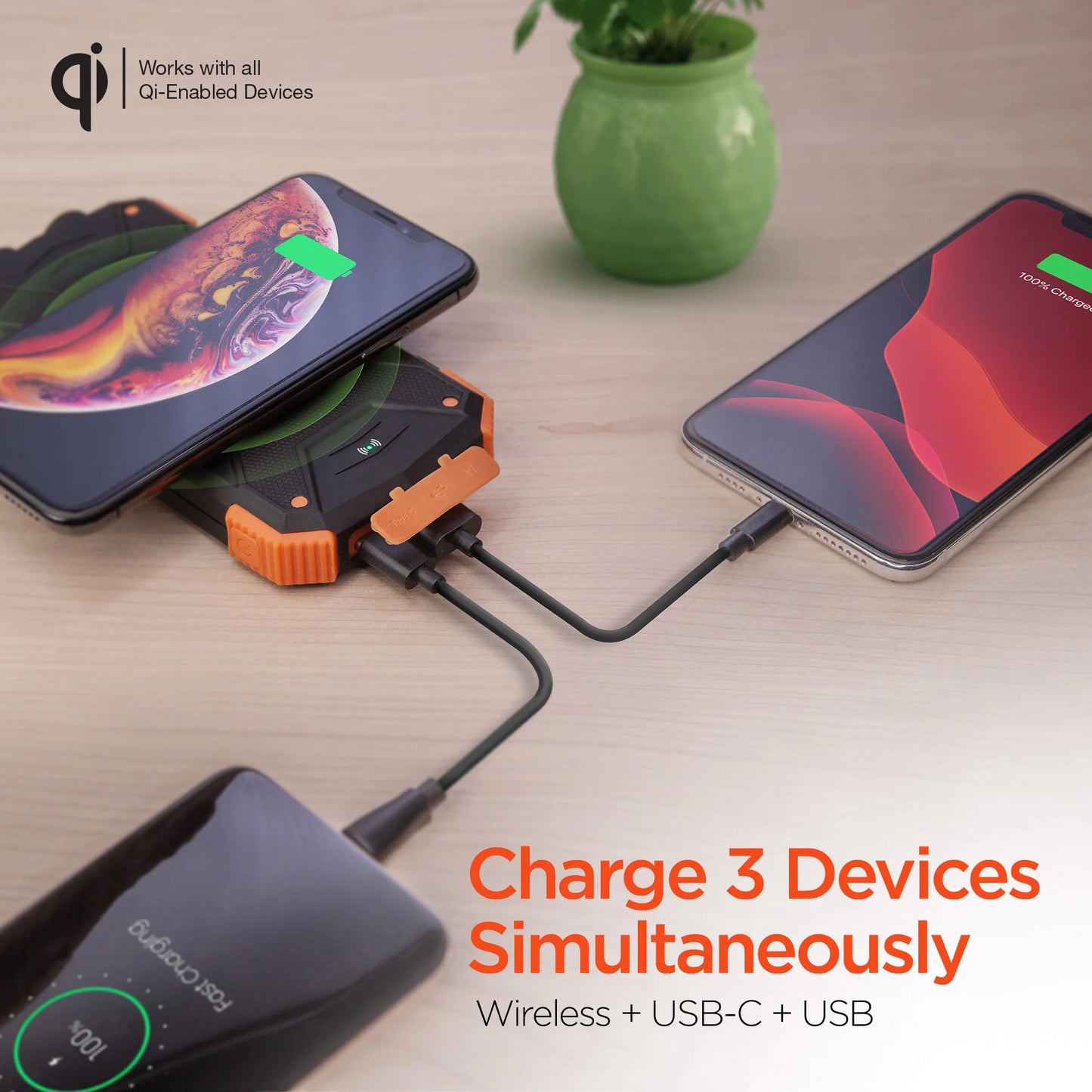 Hypergear 10,000mAh Wireless Solar Power Bank - Black (Model 14659-HYP)
