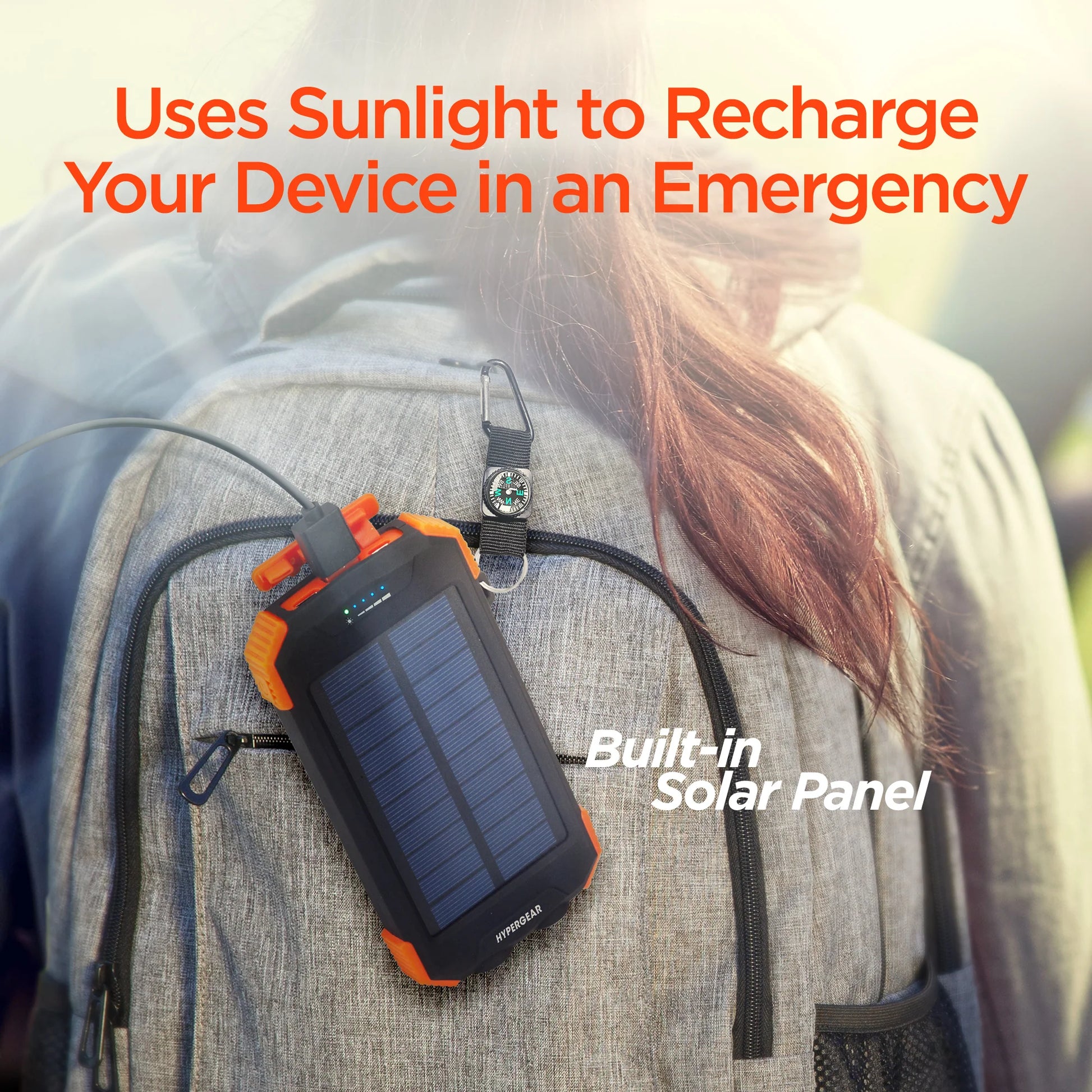 Hypergear 10,000mAh Wireless Solar Power Bank - Black (Model 14659-HYP)