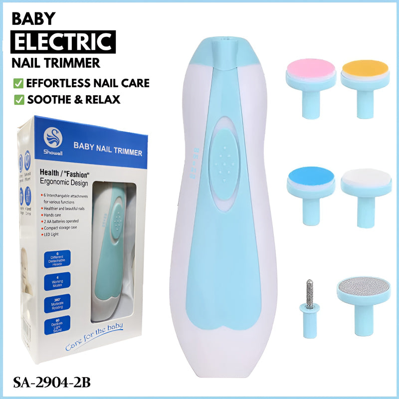 BabyCare Pro™ 6-in-1 Electric Nail Trimmer – Safe, Quiet & Ergonomic Grooming Kit